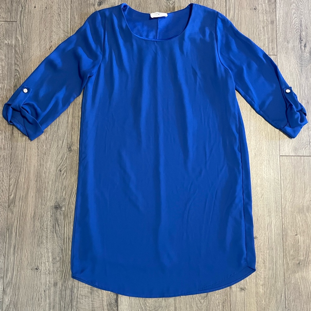 Everly Royal Blue Shift Dress-Fully Lined-Size Small